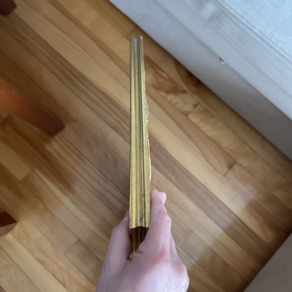 VTG Golden Framed Needlepoint Wall Art Picture Flowers In Tea pot 18*” x 14” - Picture 16 of 16